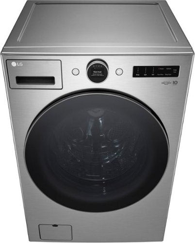 LG - 4.5 Cu. Ft. High-Efficiency Stackable Smart Front Load Washer with Steam and TurboWash 360 - Graphite Steel