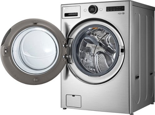 LG - 4.5 Cu. Ft. High-Efficiency Stackable Smart Front Load Washer with Steam and TurboWash 360 - Graphite Steel