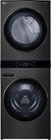 LG - 5.0 Cu. Ft. HE Smart Front Load Washer and 7.4 Cu. Ft. Electric Dryer WashTower with Steam and Center Control - Black Steel