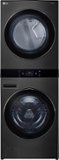 LG - 5.0 Cu. Ft. HE Smart Front Load Washer and 7.4 Cu. Ft. Electric Dryer WashTower with Steam and Center Control - Black Steel