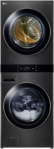 LG - 5.0 Cu. Ft. HE Smart Front Load Washer and 7.4 Cu. Ft. Electric Dryer WashTower with Steam and Center Control - Black Steel