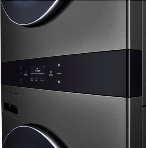 LG - 5.0 Cu. Ft. HE Smart Front Load Washer and 7.4 Cu. Ft. Electric Dryer WashTower with Steam and Center Control - Black Steel