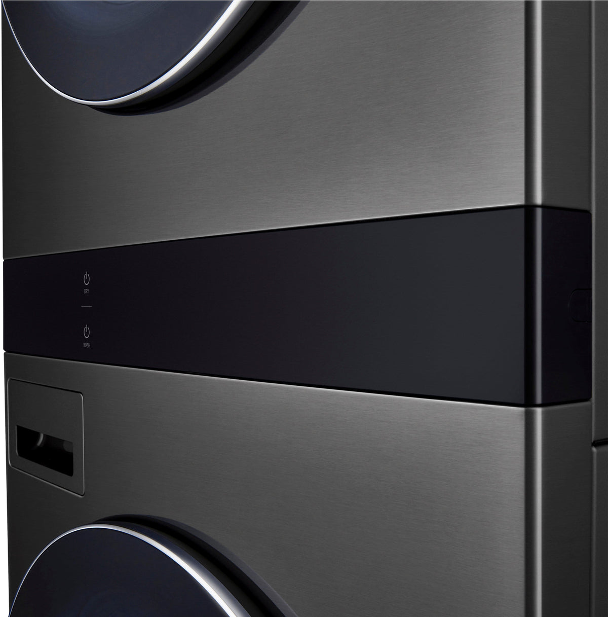 LG - 5.0 Cu. Ft. HE Smart Front Load Washer and 7.4 Cu. Ft. Electric Dryer WashTower with Steam and Center Control - Black Steel