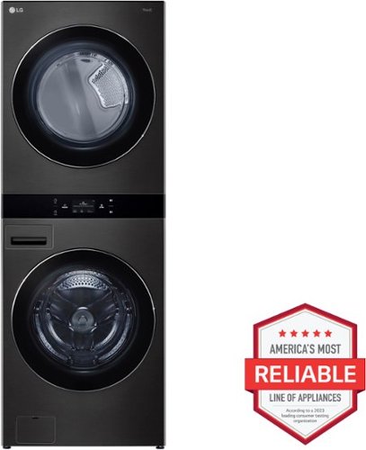 LG - 5.0 Cu. Ft. HE Smart Front Load Washer and 7.4 Cu. Ft. Electric Dryer WashTower with Steam and Center Control - Black Steel
