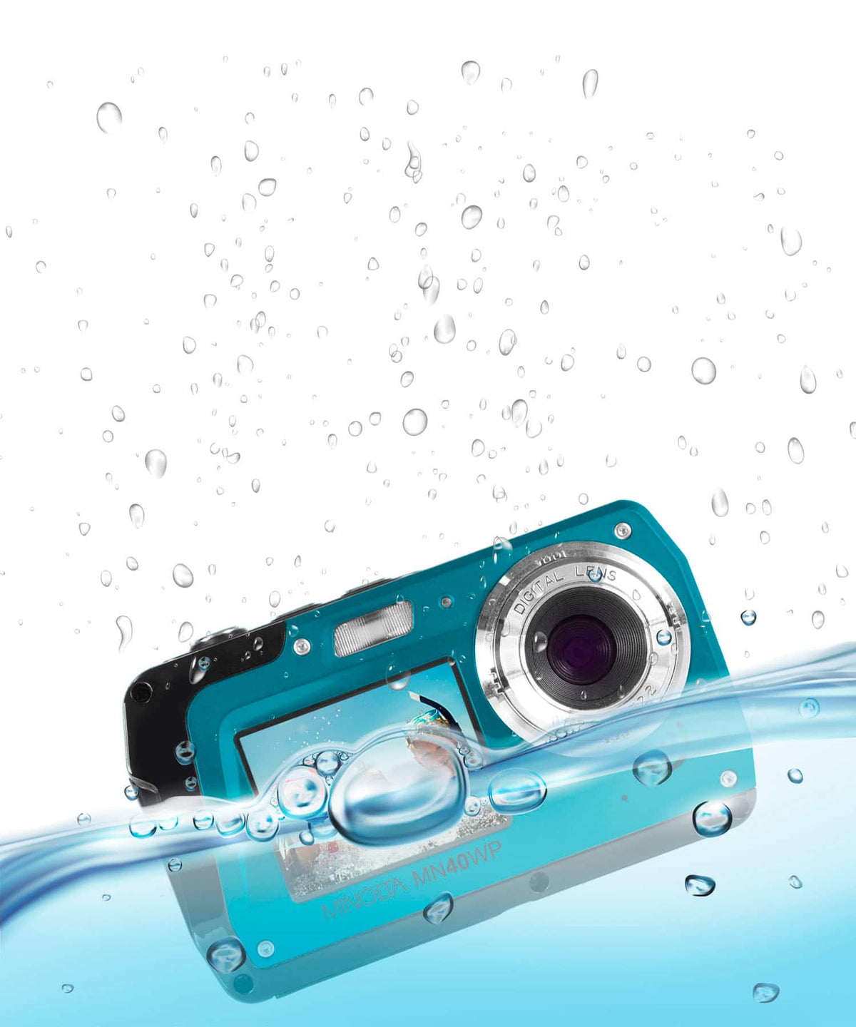 Minolta - MN40WP 48.0 Megapixel Waterproof Digital Camera - Blue