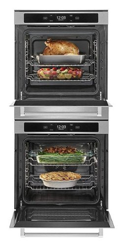 KitchenAid - 24" Built-In Electric Convection Double Wall Oven with WiFi - Stainless Steel