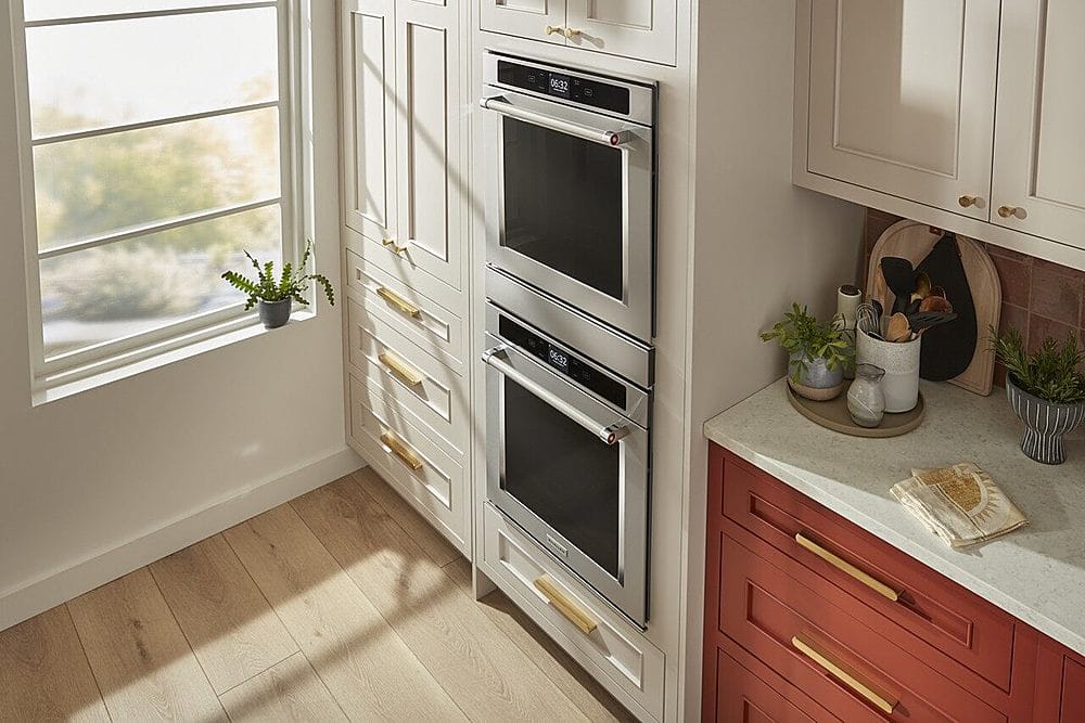 KitchenAid - 24" Built-In Electric Convection Double Wall Oven with WiFi - Stainless Steel