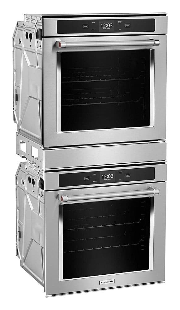 KitchenAid - 24" Built-In Electric Convection Double Wall Oven with WiFi - Stainless Steel