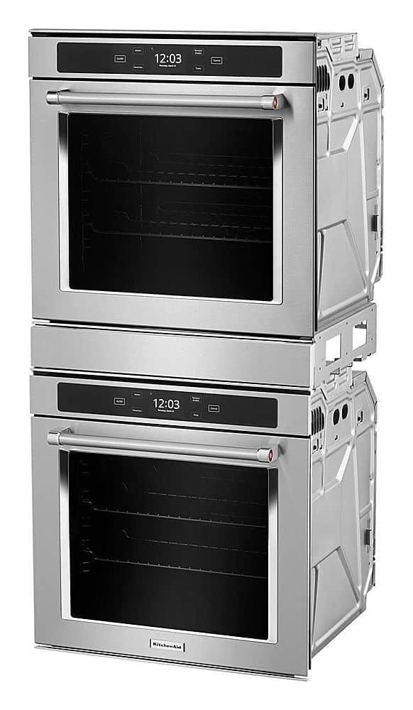 KitchenAid - 24" Built-In Electric Convection Double Wall Oven with WiFi - Stainless Steel