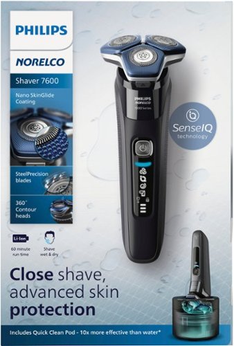 Philips Norelco - Shaver 7600, Rechargeable Wet & Dry Electric Shaver with SenseIQ Technology - Black