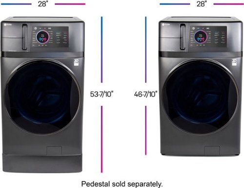 GE Profile - UltraFast 4.8 Cu. Ft. High-Efficiency Smart Front Load Washer and Electric Dryer Combo with Ventless Heat Pump - Carbon Graphite