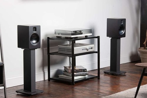 Kanto - 22" Tall Fillable Bookshelf Speaker Floor Stands (Pair) - Black