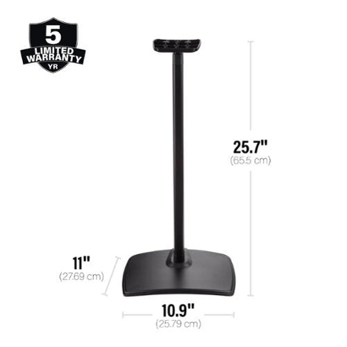 SANUS Elite - Height Adjustable Speaker Stands for Sonos Era 100 and Sonos Era 300 Speakers - Sold in Pairs - Black