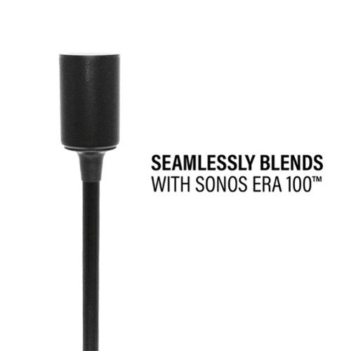 SANUS Elite - Height Adjustable Speaker Stands for Sonos Era 100 and Sonos Era 300 Speakers - Sold in Pairs - Black