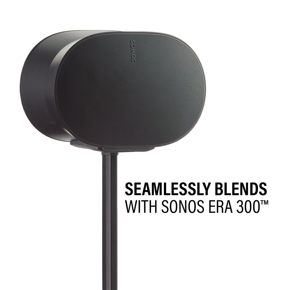 SANUS Elite - Height Adjustable Speaker Stands for Sonos Era 100 and Sonos Era 300 Speakers - Sold in Pairs - Black