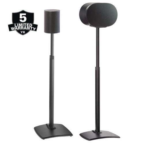 SANUS Elite - Height Adjustable Speaker Stands for Sonos Era 100 and Sonos Era 300 Speakers - Sold in Pairs - Black