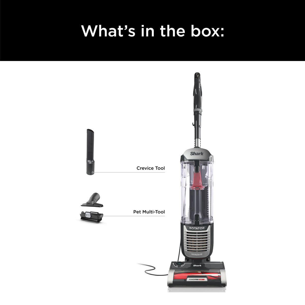 Shark - Rotator with PowerFins HairPro and Odor Neutralizer Technology Upright Vacuum - Charcoal