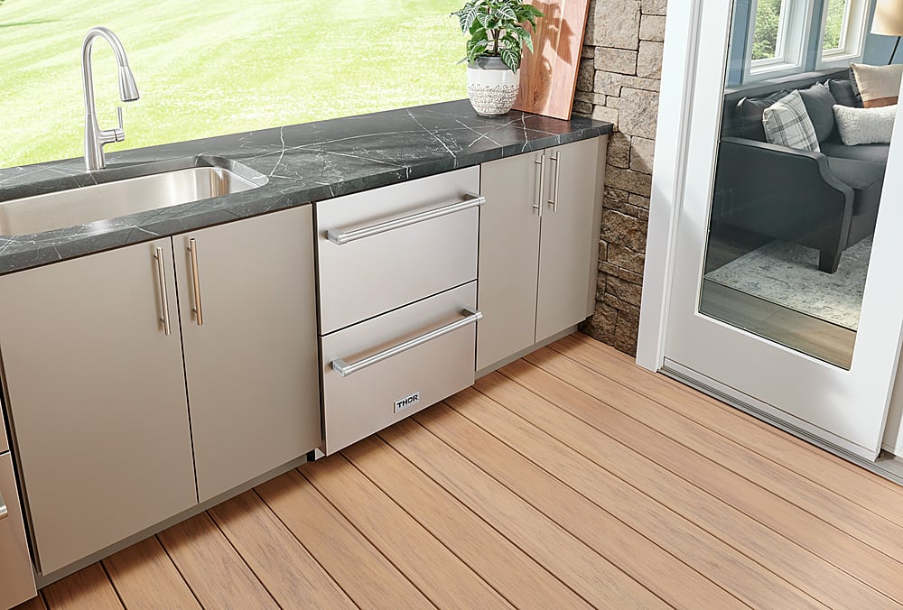 Thor Kitchen - 5.4 Cu. Ft. Indoor Outdoor Refrigerator Drawers - Silver