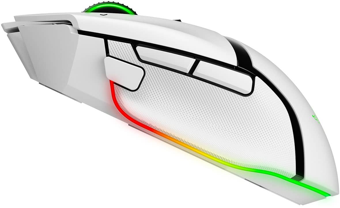 Razer - Basilisk V3 Pro Optical Gaming Mouse with HyperScroll Tilt Wheel - Wireless - White