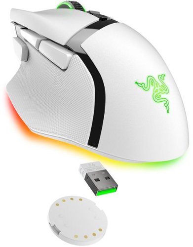 Razer - Basilisk V3 Pro Optical Gaming Mouse with HyperScroll Tilt Wheel - Wireless - White