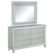 Arabesque - 6 Drawer Dresser With Mirror - Silver