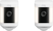 Ring - Spotlight Cam Plus Outdoor/Indoor Wireless 1080p Battery Surveillance Security Camera (2pk) - White/Black