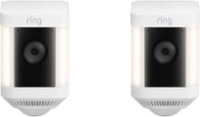 Ring - Spotlight Cam Plus Outdoor/Indoor Wireless 1080p Battery Surveillance Security Camera (2pk) - White/Black