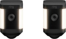 Ring - Spotlight Cam Plus Outdoor/Indoor Wireless 1080p Battery Surveillance Security Camera (2pk) - Black