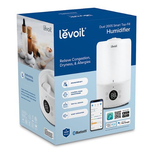 Levoit - Dual 200S .79 gallon Smart Top-Fill Humidifier - White