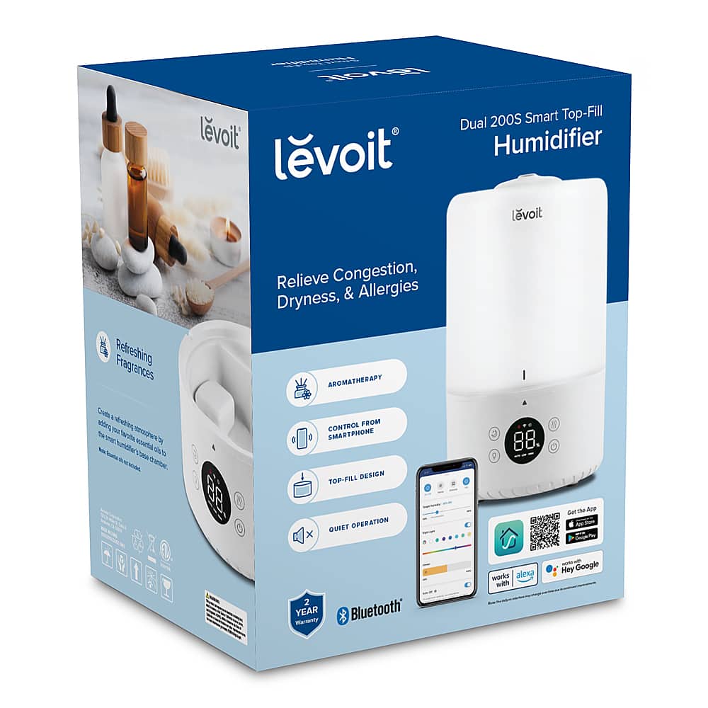 Levoit - Dual 200S .79 gallon Smart Top-Fill Humidifier - White