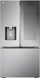 LG - 36-in Wide Counter-Depth MAX 25.5 Cu. Ft. French Door Smart Refrigerator with Mirror InstaView - Stainless Steel