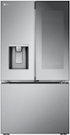 LG - 36-in Wide Counter-Depth MAX 25.5 Cu. Ft. French Door Smart Refrigerator with Mirror InstaView - Stainless Steel