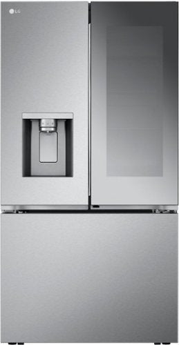 LG - 36-in Wide Counter-Depth MAX 25.5 Cu. Ft. French Door Smart Refrigerator with Mirror InstaView - Stainless Steel