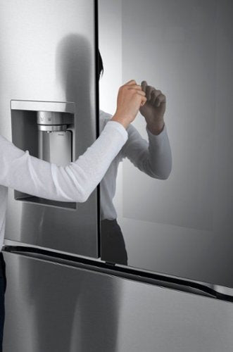 LG - 36-in Wide Counter-Depth MAX 25.5 Cu. Ft. French Door Smart Refrigerator with Mirror InstaView - Stainless Steel
