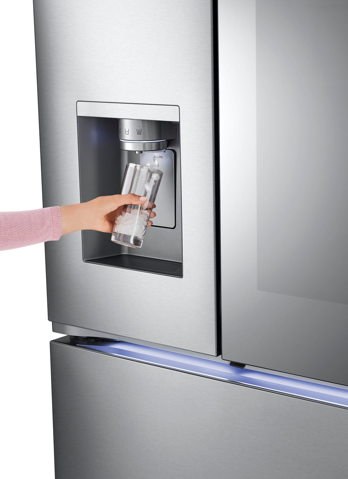 LG - 36-in Wide Counter-Depth MAX 25.5 Cu. Ft. French Door Smart Refrigerator with Mirror InstaView - Stainless Steel