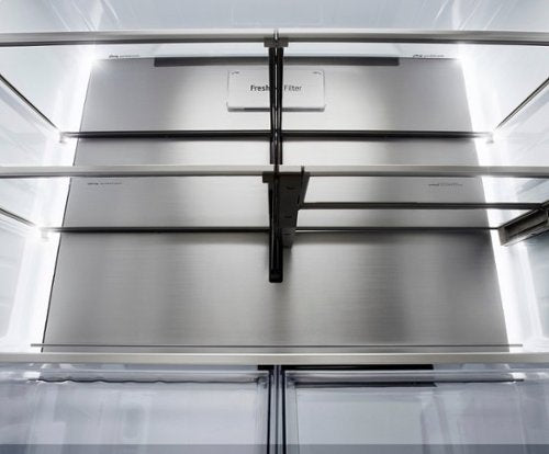 LG - 36-in Wide Counter-Depth MAX 25.5 Cu. Ft. French Door Smart Refrigerator with Mirror InstaView - Stainless Steel