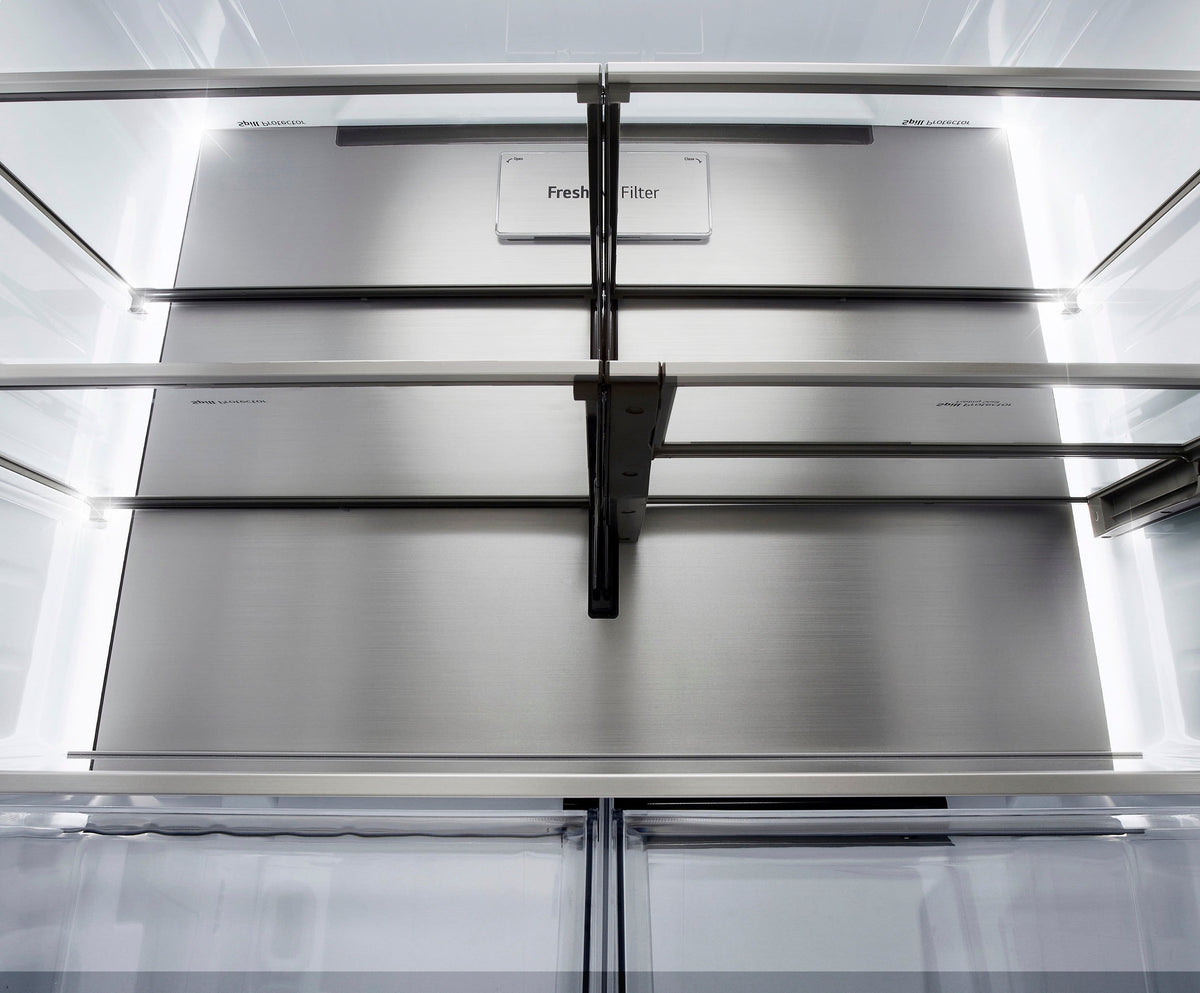 LG - 36-in Wide Counter-Depth MAX 25.5 Cu. Ft. French Door Smart Refrigerator with Mirror InstaView - Stainless Steel