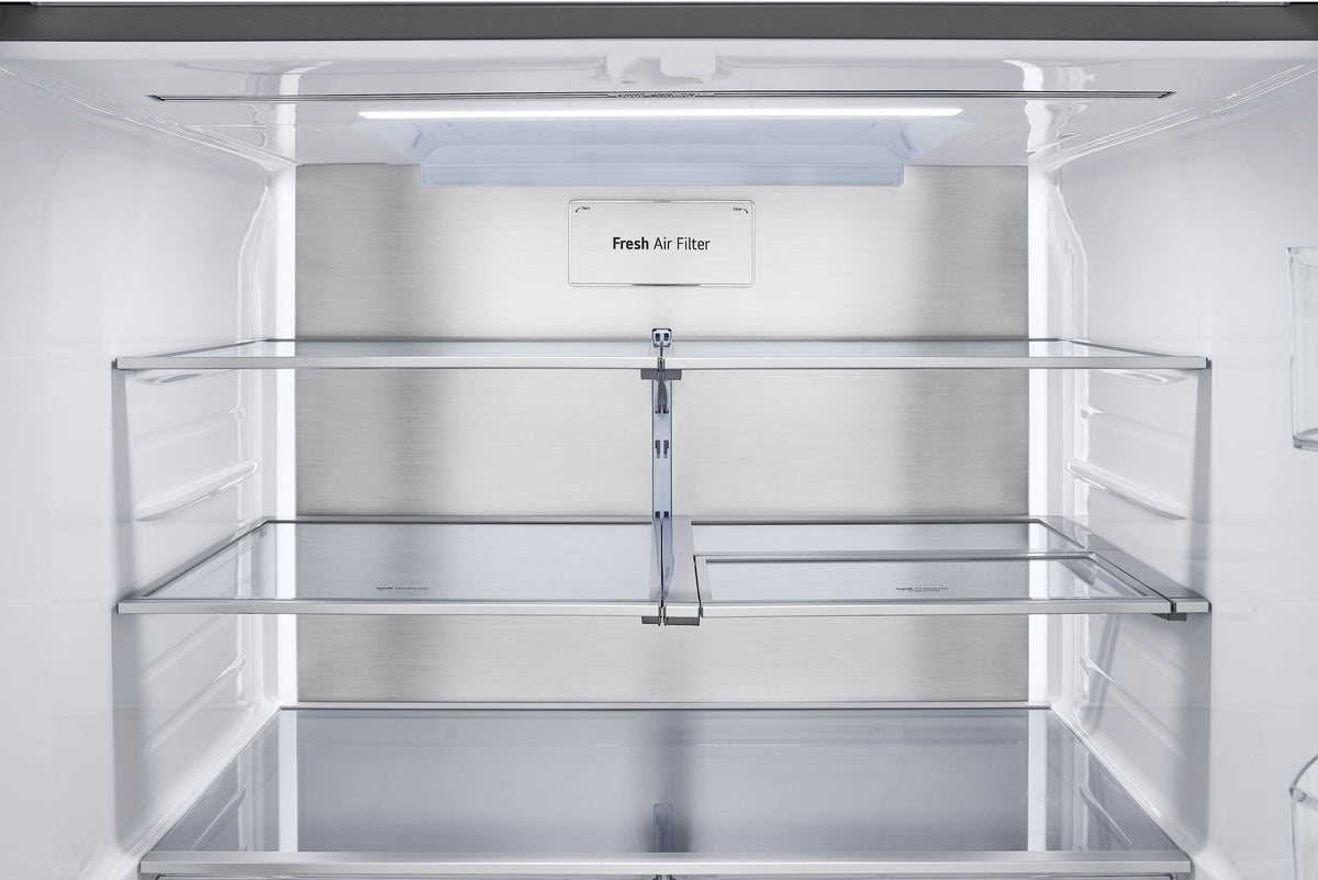 LG - 36-in Wide Counter-Depth MAX 25.5 Cu. Ft. French Door Smart Refrigerator with Mirror InstaView - Stainless Steel
