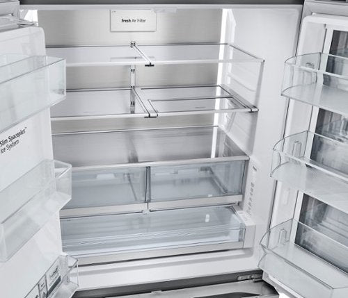 LG - 36-in Wide Counter-Depth MAX 25.5 Cu. Ft. French Door Smart Refrigerator with Mirror InstaView - Stainless Steel