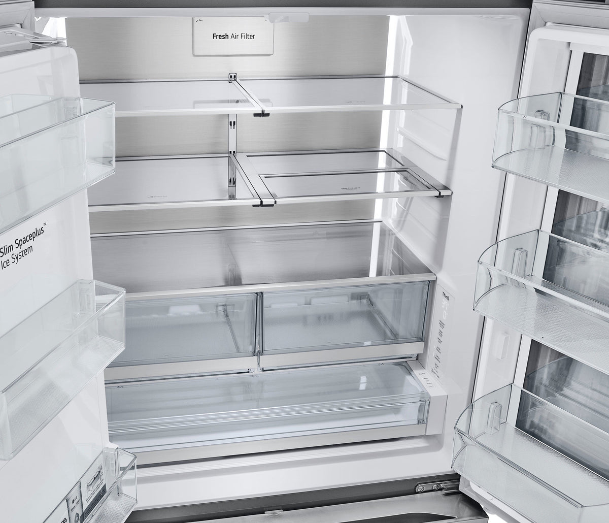 LG - 36-in Wide Counter-Depth MAX 25.5 Cu. Ft. French Door Smart Refrigerator with Mirror InstaView - Stainless Steel