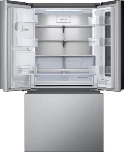 LG - 36-in Wide Counter-Depth MAX 25.5 Cu. Ft. French Door Smart Refrigerator with Mirror InstaView - Stainless Steel