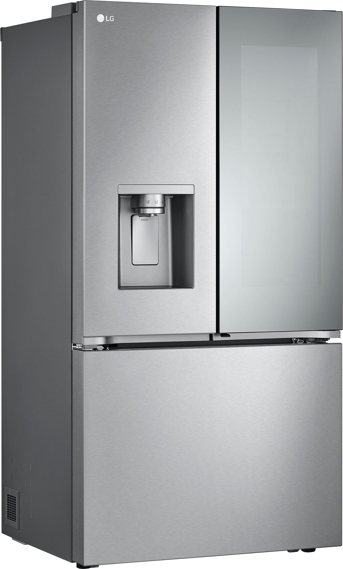 LG - 36-in Wide Counter-Depth MAX 25.5 Cu. Ft. French Door Smart Refrigerator with Mirror InstaView - Stainless Steel