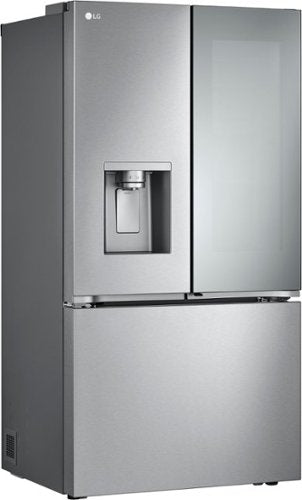 LG - 36-in Wide Counter-Depth MAX 25.5 Cu. Ft. French Door Smart Refrigerator with Mirror InstaView - Stainless Steel