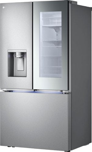 LG - 36-in Wide Counter-Depth MAX 25.5 Cu. Ft. French Door Smart Refrigerator with Mirror InstaView - Stainless Steel