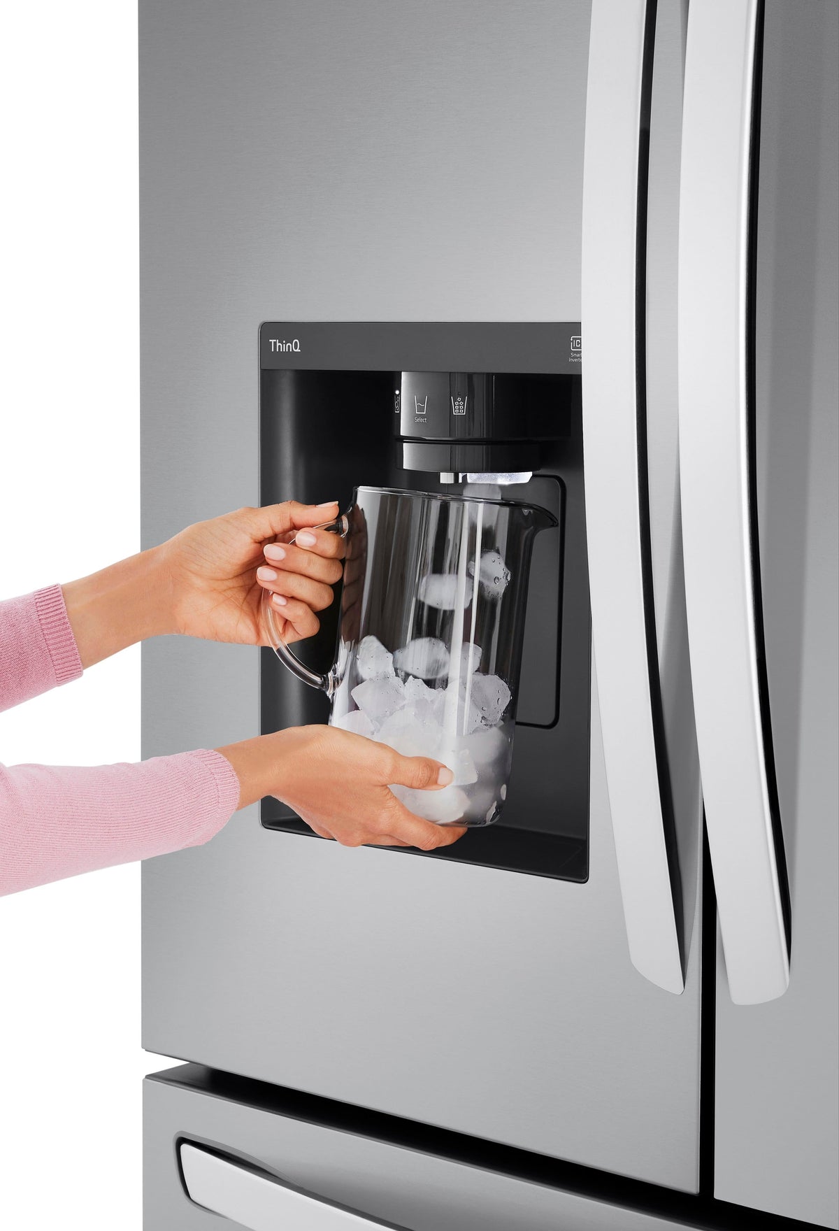 LG - 36-in Wide Counter-Depth MAX 25.5 Cu. Ft. French Door Smart Refrigerator with Dual Ice - Stainless Steel
