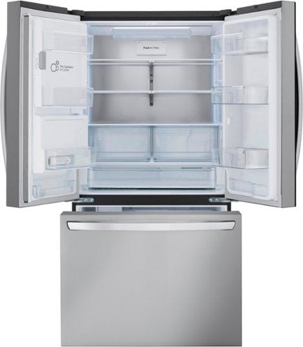 LG - 36-in Wide Counter-Depth MAX 25.5 Cu. Ft. French Door Smart Refrigerator with Dual Ice - Stainless Steel