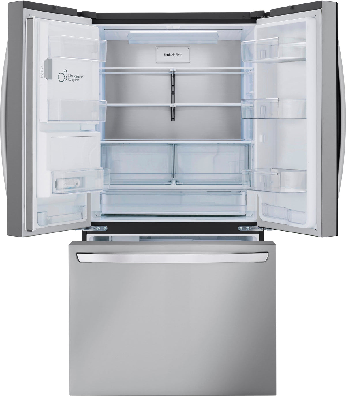 LG - 36-in Wide Counter-Depth MAX 25.5 Cu. Ft. French Door Smart Refrigerator with Dual Ice - Stainless Steel
