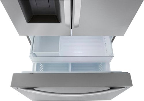 LG - 36-in Wide Counter-Depth MAX 25.5 Cu. Ft. French Door Smart Refrigerator with Dual Ice - Stainless Steel