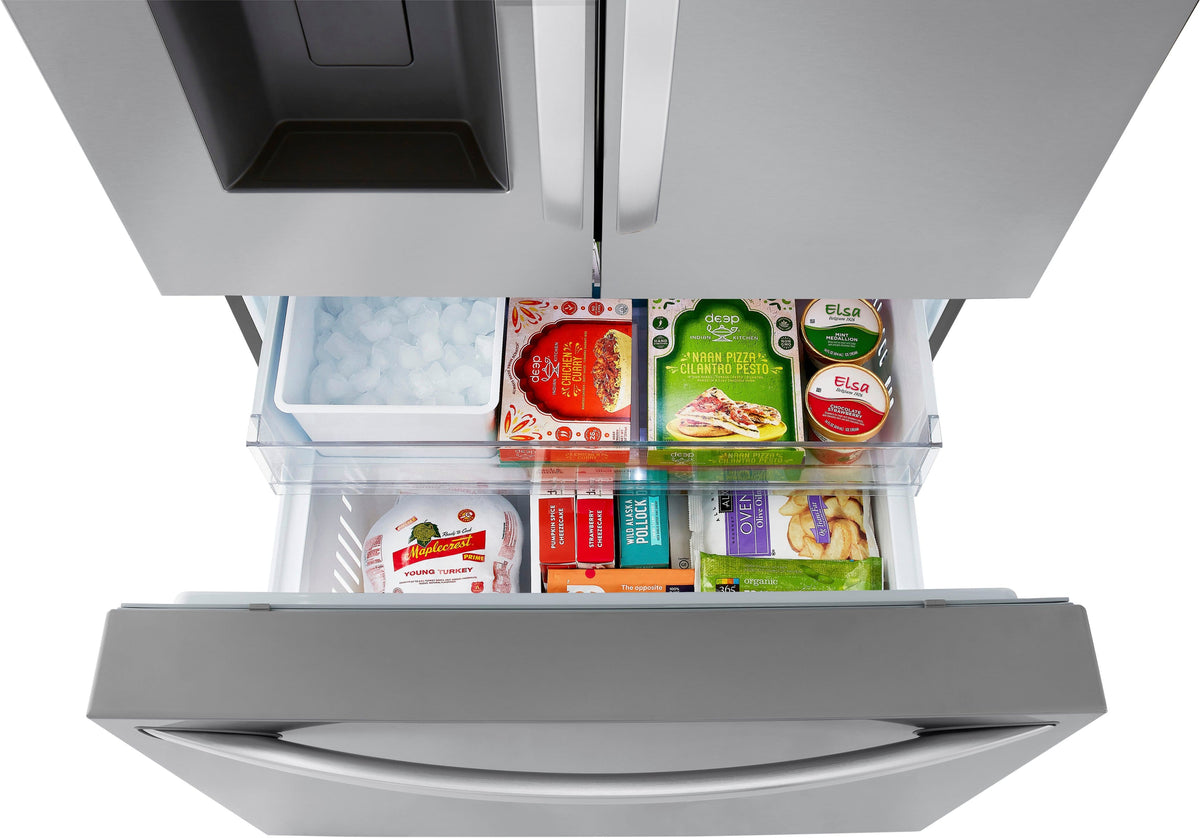 LG - 36-in Wide Counter-Depth MAX 25.5 Cu. Ft. French Door Smart Refrigerator with Dual Ice - Stainless Steel