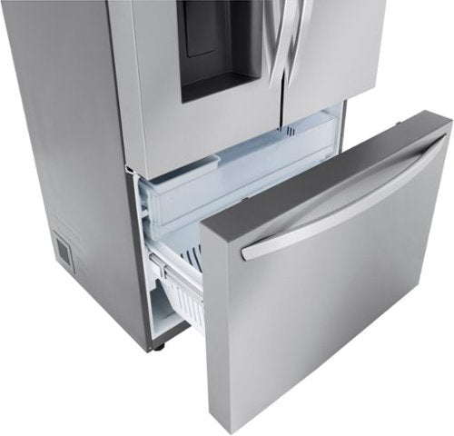 LG - 36-in Wide Counter-Depth MAX 25.5 Cu. Ft. French Door Smart Refrigerator with Dual Ice - Stainless Steel